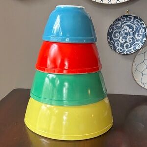 Vintage Pyrex Primary Color Mixing Bowls